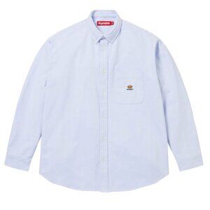 Supreme Men's Loose Fit Flannel Oxford Shirt | Blue | Size Large